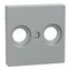 Central plate for antenna socket-outlets 2 holes, aluminium, System M thumbnail 3