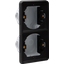 Splashproof double vertical flush-mounting box for two functions, blac thumbnail 1