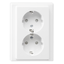 SCHUKO double socket-outlet, shuttered, screwless term., polar white, M-Smart thumbnail 4