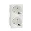 2 Socket-outlet, New Unica, mechanism, 2P, 16A, Schuko, with shutter, screwless terminals, glossy, untreated, white thumbnail 4