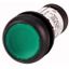 Illuminated pushbutton actuator, Flat, maintained, 1 N/O, Screw connection, LED green, green, Blank, 230 V AC, Bezel: black thumbnail 1