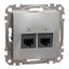 Double DATA Outlet CAT 6 UTP, Sedna Design & Elements, RJ45, Aluminium thumbnail 3