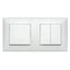 Set on/off switch, series switch with 2gang frame, white thumbnail 1