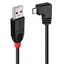 1m USB 2.0 Type A to Micro-B Cable, 90 Degree Right Angle For use with cameras, mobile phones and PDAs! thumbnail 1