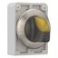 Illuminated selector switch actuator, RMQ-Titan, with thumb-grip, momentary, 3 positions, yellow, Front ring stainless steel thumbnail 7