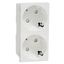 2 Socket-outlet, New Unica, mechanism, 2P, 16A, Schuko, with shutter, screwless terminals, glossy, untreated, white thumbnail 1