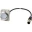 Pushbutton, Flat, maintained, 1 N/O, Cable (black) with M12A plug, 4 pole, 1 m, White, Blank, Metal bezel thumbnail 3