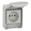 PratiKa socket - grey - 2P + E - 10/16 A - 250 V - German - IP65 - surface thumbnail 2