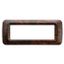 TOP SYSTEM PLATE - IN TECHNOPOLYMER - 6 GANG - ENGLISH WALNUT - SYSTEM thumbnail 2