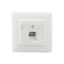 Cat.6A iso 1-gang junction box, shielded, pure white (similar to RAL 9010), with break-off metal support ring thumbnail 1