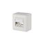 Keystone wall outlet surface mounted 3 port unequipped pure white thumbnail 1