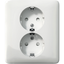 Exxact double socket-outlet branching earthed white thumbnail 3