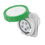 10° ANGLED FLUSH-MOUNTING SOCKET-OUTLET HP - IP66/IP67 - 2P+E 16A >50V 100-300HZ - GREEN - 10H - SCREW WIRING thumbnail 1