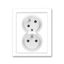 5583M-C02357 42 Double socket outlet with earthing pins, shuttered, with turned upper cavity, with surge protection thumbnail 37