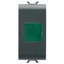 SINGLE INDICATOR LAMP - GREEN - 1 MODULE - SATIN BLACK - CHORUSMART thumbnail 1