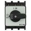 On-Off switch, P1, 40 A, flush mounting, 3 pole, with black thumb grip and front plate thumbnail 32