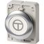 Pushbutton, RMQ-Titan, flat, momentary, White, inscribed, Front ring stainless steel, ON/OFF thumbnail 3