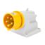 90° ANGLED SURFACE MOUNTING INLET - IP44 - 3P+N+E 32A 100-130V 50/60HZ - YELLOW - 4H - SCREW WIRING thumbnail 2