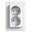Asfora - double socket outlet with pin earth - 16A white, PL std thumbnail 2