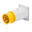 STRAIGHT FLUSH MOUNTING INLET - IP44 - 3P+E 16A 100-130V 50/60HZ - YELLOW - 4H - SCREW WIRING thumbnail 2