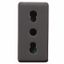 ITALIAN STANDARD SOCKET-OUTLET 250V ac - 2P+E 16A DUAL AMPERAGE - P11-P17 - 1 MODULE - SYSTEM BLACK thumbnail 2