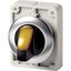 Illuminated selector switch actuator, RMQ-Titan, with thumb-grip, momentary, 2 positions, yellow, Front ring stainless steel thumbnail 4