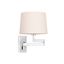 ARTIS ARTICULATED CHROME WALL LAMP BEIGE LAMPSHADE thumbnail 1