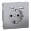 Merten - USB charger + schuko socket-outlet - 2.4A 16A - stainless steel thumbnail 4
