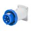 STRAIGHT FLUSH MOUNTING INLET - IP67 - 3P+E 16A 200-250V 50/60HZ - BLUE - 9H - SCREW WIRING thumbnail 2