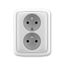 5583A-C02357 H Double socket outlet with earthing pins, shuttered, with turned upper cavity, with surge protection thumbnail 49