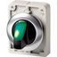 Illuminated selector switch actuator, RMQ-Titan, with thumb-grip, momentary, 2 positions, green, Front ring stainless steel thumbnail 2