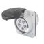 10° ANGLED FLUSH-MOUNTING SOCKET-OUTLET HP - IP44/IP54 - 3P+N+E 32A 480-500V 50/60HZ - BLACK - 7H - SCREW WIRING thumbnail 2