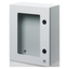 BOARD IN METAL WITH BLANK DOOR FITTED WITH TEMPERED GLASS WINDOW AND LOCK 405X650X200 - IP55 - GREY RAL 7035 thumbnail 1