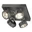 KALU LED 4 Wall and Ceiling luminaire,square,black,3000K,60ø thumbnail 1