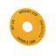 Emergency-Stop label, Yellow, black lettering, Round, 60 mm, de, en, fr, it, Front dimensions 25 × 25 mm thumbnail 2