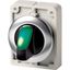 Illuminated selector switch actuator, RMQ-Titan, with thumb-grip, momentary, 2 positions, green, Front ring stainless steel thumbnail 3