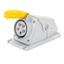 90° ANGLED SURFACE-MOUNTING SOCKET-OUTLET - IP44 - 2P+E 32A 100-130V 50/60HZ - YELLOW - 4H - SCREW WIRING thumbnail 2