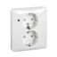Exxact double socket-outlet with LED indication earthed screw white thumbnail 2