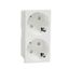2 Socket-outlet, New Unica, mechanism, 2P, 16A, Schuko, with shutter, screwless terminals, glossy, untreated, white thumbnail 3