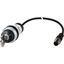 Key-operated actuator, RMQ compact solution, momentary, 1 N/O, Cable (black) with M12A plug, 4 pole, 1 m, 2 positions, MS1, Bezel: titanium thumbnail 5