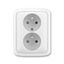5583A-C02357 H Double socket outlet with earthing pins, shuttered, with turned upper cavity, with surge protection thumbnail 50