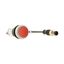 Pushbutton, Flat, momentary, 1 NC, Cable (black) with M12A plug, 4 pole, 0.5 m, red, Blank, Bezel: titanium thumbnail 11