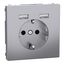 Merten - USB charger + schuko socket-outlet - 2.4A 16A - stainless steel thumbnail 3