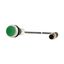 Pushbutton, Flat, momentary, 1 N/O, Cable (black) with M12A plug, 4 pole, 0.2 m, green, Blank, Bezel: titanium thumbnail 6