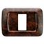 TOP SYSTEM PLATE - IN TECHNOPOLYMER - 1 GANG - ENGLISH WALNUT - SYSTEM thumbnail 2