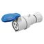 STRAIGHT CONNECTOR HP - IP44/IP54 - 2P+E 32A 200-250V 50/60HZ - BLUE - 6H - SCREW WIRING thumbnail 1