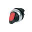 Illuminated selector switch actuator, RMQ-Titan, With thumb-grip, momentary, 2 positions, red, Bezel: titanium thumbnail 2