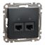 Double DATA Outlet CAT 6 UTP, Sedna Design & Elements, RJ45, Anthracite thumbnail 4