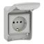 PratiKa socket - grey - 2P + E - 10/16 A - 250 V - German - IP65 - surface thumbnail 3