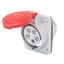 10° ANGLED FLUSH-MOUNTING SOCKET-OUTLET HP - IP44/IP54 - 3P+E 32A 380-415V 50/60HZ - RED - 6H - SCREW WIRING thumbnail 2
